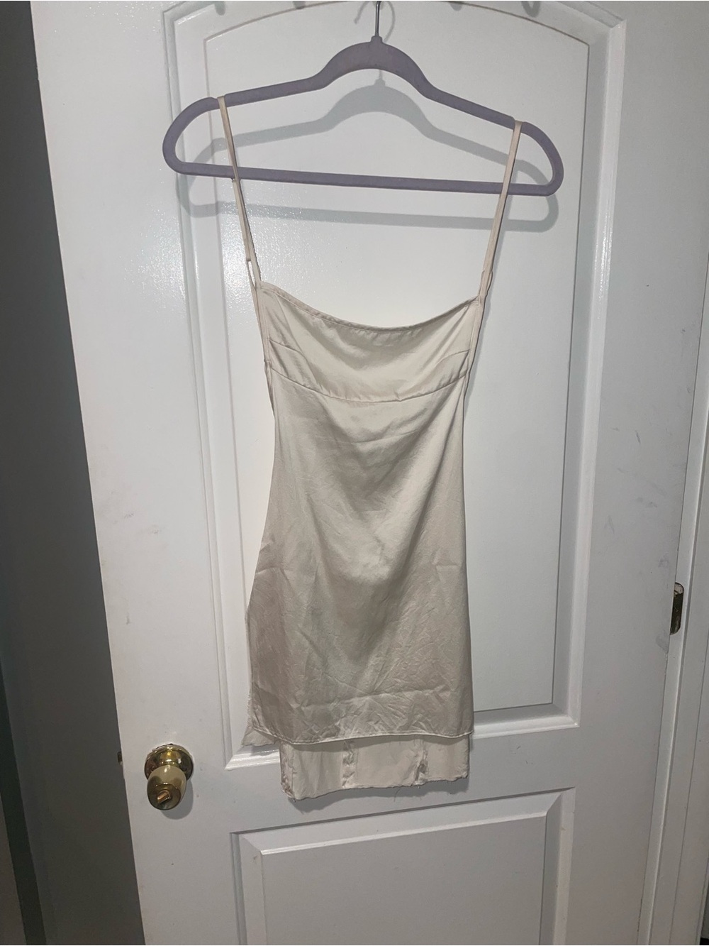 New! ARE YOU AM I Missi Satin Slip Mini Dress Off White 🤍 XS - Picture 5 of 11